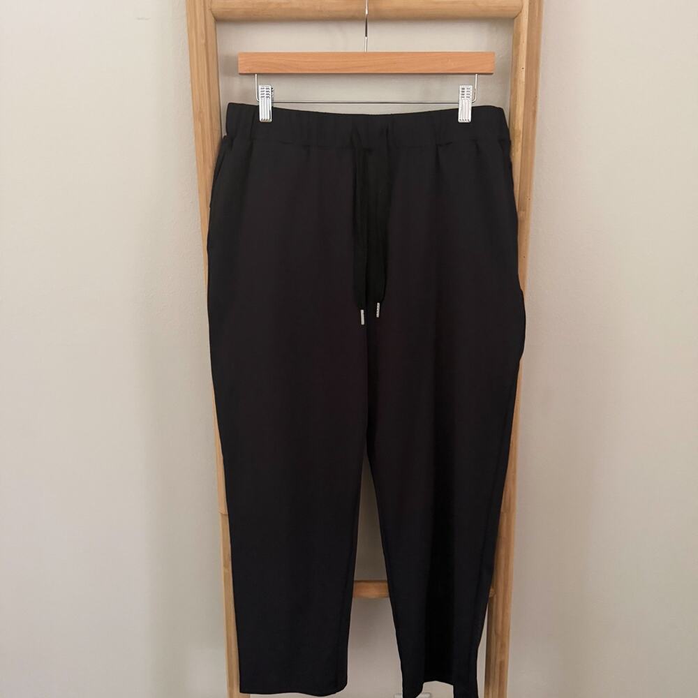 NWOT Halara Mid Rise Drawstring Quick Dry Tapered Pants Black Size L Regular - Picture 2 of 9